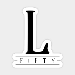 L (Fifty) Black Roman Numerals Sticker